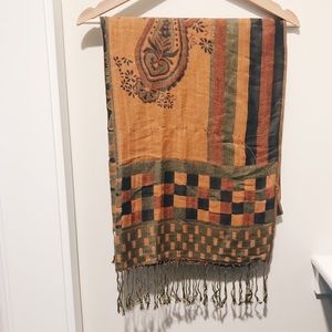 Multi Toned Patterned Fall Scarf